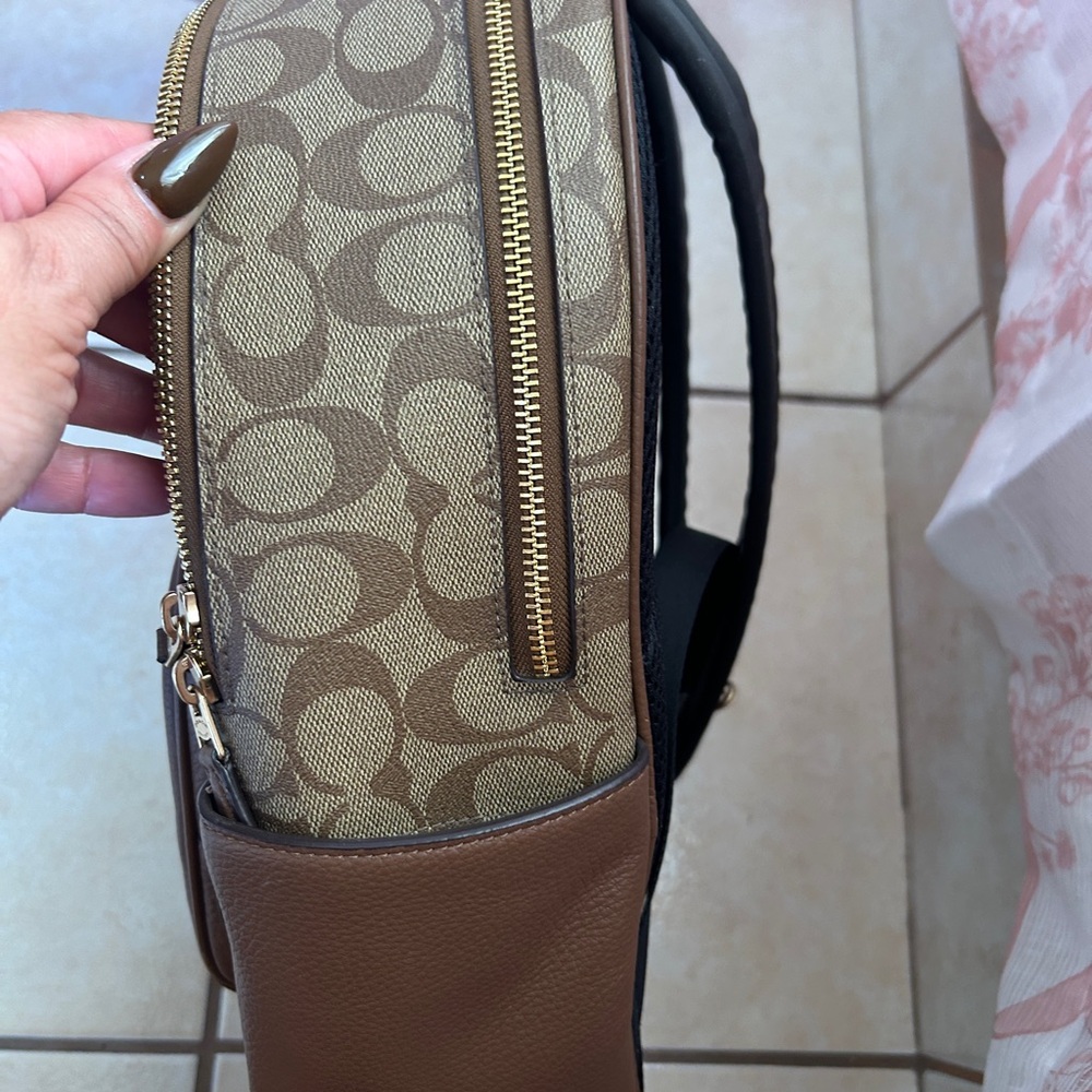 Coach Tan and Brown Monogram Backpack - Picture 4 of 7